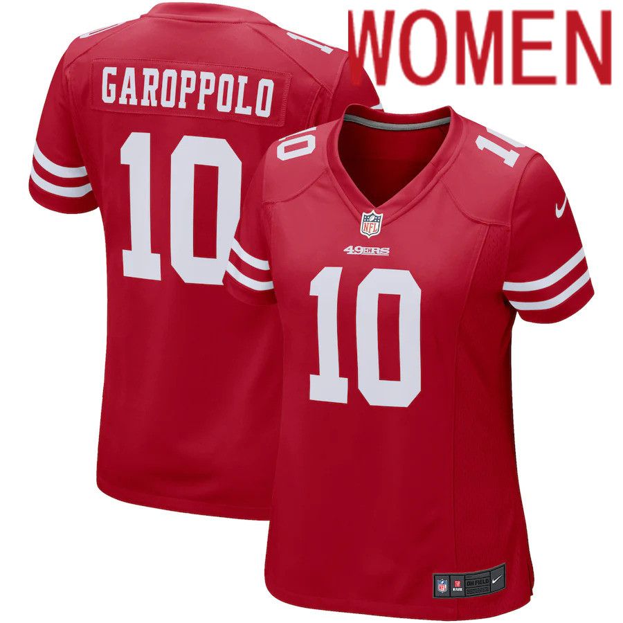 Women San Francisco 49ers #10 Jimmy Garoppolo Nike Scarlet Game Player NFL Jersey